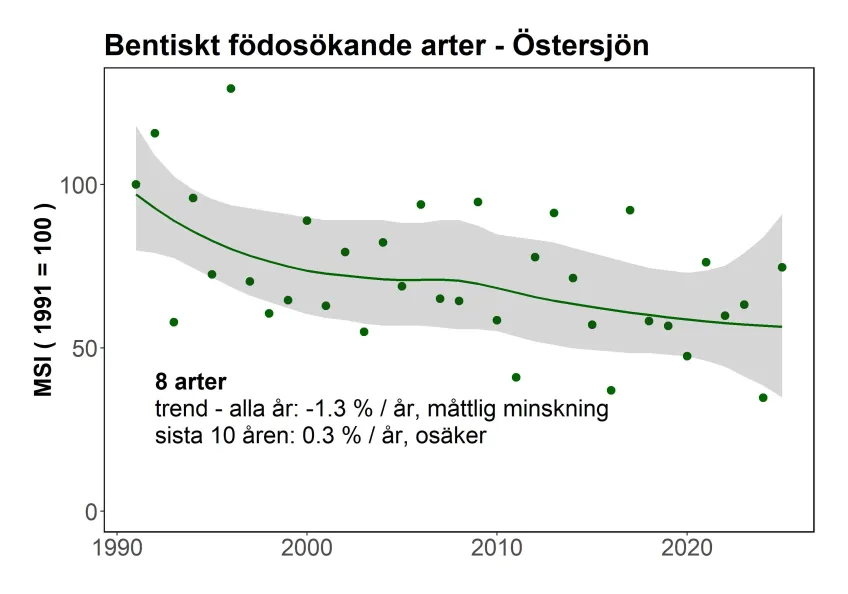 Indikatorn för övervintrande sjöfåglar i Östersjön - bentiska arter